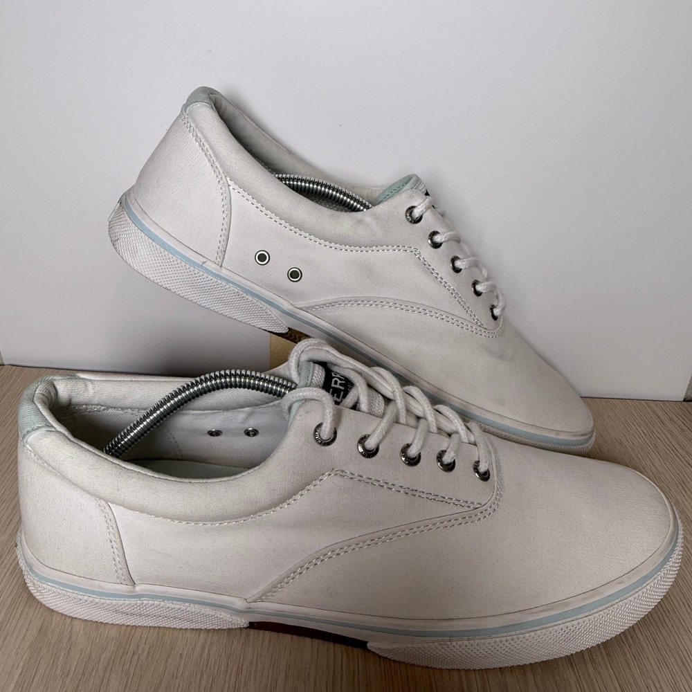 Sperry Top-Sider Striper II CVO Mens White Canvas Sneakers STS25080‎ Size 13